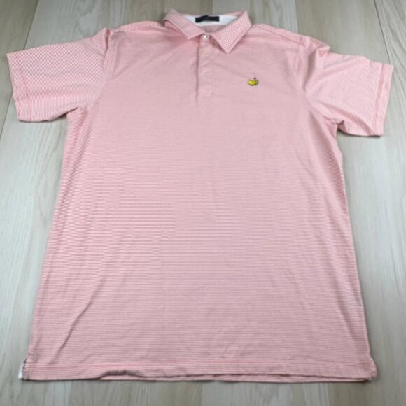 Clubhouse Collection Mens Pink Striped Print Performance Golf Polo Shirts Sz XL - Picture 1 of 12